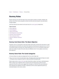 Rummy Guide: Use a Stop Rule for Unproductive
